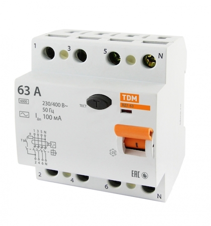 TDM ELECTRIC SQ0203-0042 Устройство защитного отключения ВД1-63 4Р 63А 100мА TDM